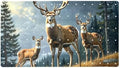 Bathtub Mat Non Slip 26.8x15.1In, Forest Deers Bath Mat by Anna+Cowper