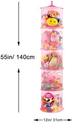 Hanging Stuffed Animal Storage Hammock Net 5 Tiers - Image 3