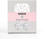 Stretch Fitted Bassinet Sheet Set BROLEX 2 Pack Cradle Sheets - Image 2