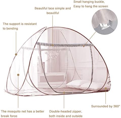 Portable Pop-Up Brown Mosquito Net Tent - Image 3