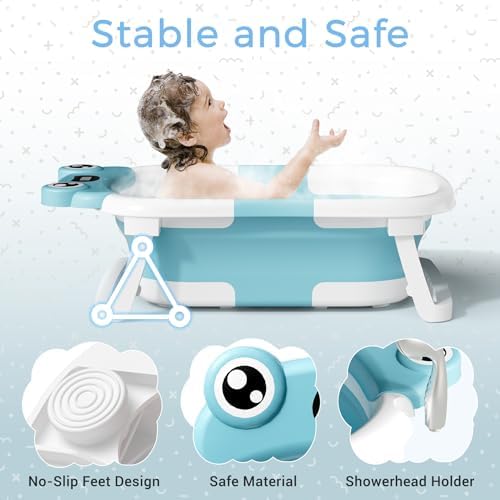 BUNWAG Baby Bathtub, Collapsible Newborn Bathtub - Image 2