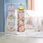 2Pcs Hanging Stuffed Animal Storage Hammock Net 4 Tiers - Image 5