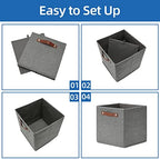 Temary 11 Inch Cube Storage Bins 4PCs Fabric Storage Cubes Storage Baskets - Image 7