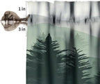 Forest Valance Curtain for Kitchen, Window Treatment Watercolor Green Forest - Image 3