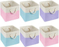 6 Pack 13x13 Inch Cube Storage Bins Fabric Square Cube Baskets by Geiserailie