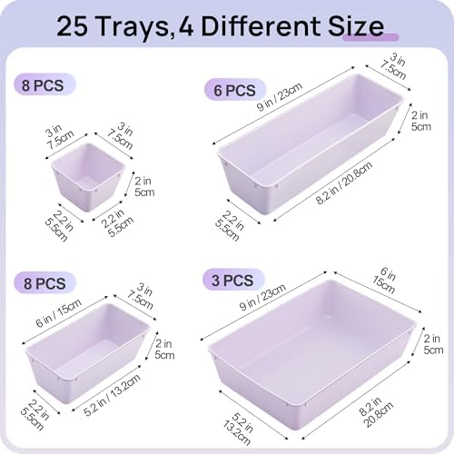 Vtopmart 25 Pack Plastic Drawer Organizers - Image 2