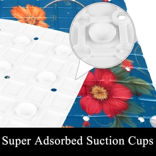 Bath Tub Shower Mat, Washable Bathtub Floor Mats, Suction Cups and Drain Holes - Image 3