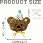 YGNNIU 2 Pack Cartoon Bears Curtain Tiebacks, Cute Embroidered Cartoon Animal - Image 2
