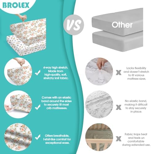 BROLEX Baby Fitted Crib Sheets: Kid Crib Sheets - Image 2