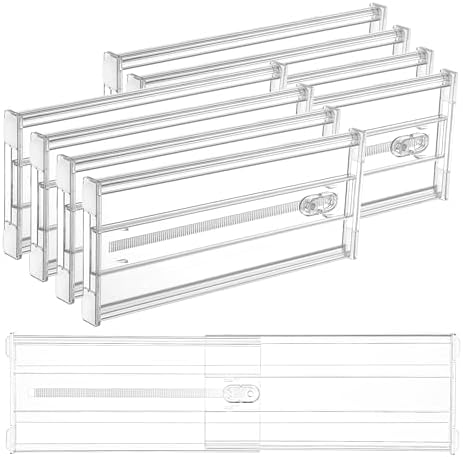 Vtopmart 6" Tall Upgrade Drawer Dividers, 12.8"-22.3" Expandable, 8 Pack by Vtopmart
