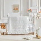 3 Pieces Tufted Stripes Crib Bedding Set - Image 4