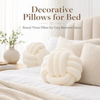 Petrella Cream Knot Pillow Ball, 8 Inch Decorative Pillow - Image 5
