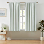 ZJDECOR 72 Inch Green White Striped Full Blackout Curtain Panels - Image 2