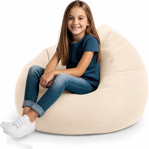 Stuffed Animal Bean Bag Storage Chair Cover Soft Washable Stuffable Removable by Dafftos