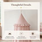 Bed Canopy for Girls, Princess Crib Canopy for Nursery, Dreamy Soft Hanging - Image 3