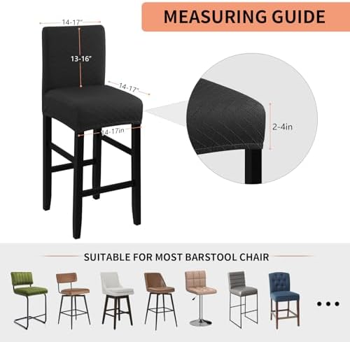 Fuloon Waterproof Barstool Covers Chair Slipcovers, 2 Pack - Image 5