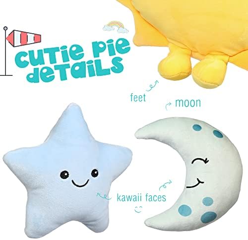 BenBen Sun Plush Toy 12 inch, 7 inch Stuffed Star and Moon, Cute Plushies Gift - Image 3