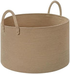 67L Large Woven Blanket Basket, Cotton Rope Baby Laundry Hamper by Degeyoyo