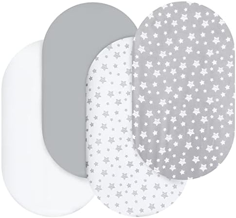 Bassinet Sheets for Baby Boy or Girl, Universal Fit for Bassinet Mattress by Moonsea