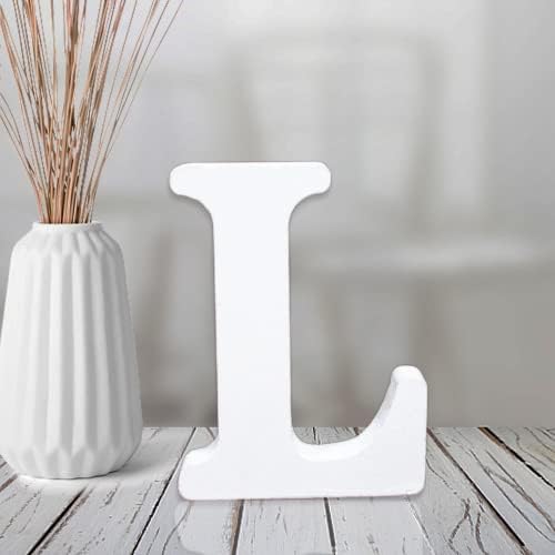 AOCEAN 4 Inch White Wood Letters Unfinished Wood Letter by AOCEAN