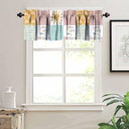 Rainbow Kids Curtains Valance, Boho Pastel Cartoon Cute Colorful Sky Clouds - Image 5