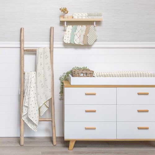 Crane Baby 100% Organic Cotton Change Pad Cover, Neutral Stripe Pattern - Image 3