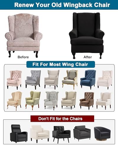 CRFATOP Wingback Chair Covers Wing Armchair Slipcovers - Image 3