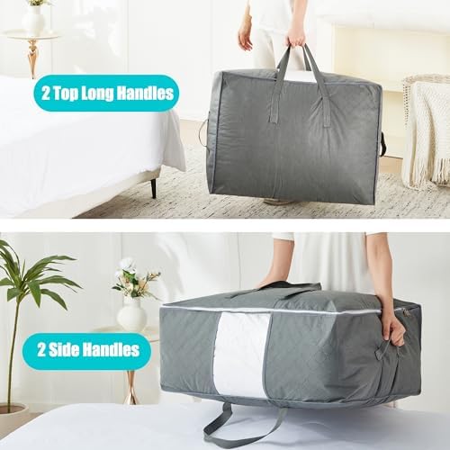 105L Extra Large Storage Bag for Blankets Comforters Bedding Clothes Pillow - Image 4