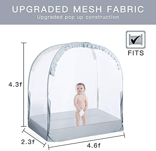L RUNNZER Baby Crib Tent, Pop Up Crib Net to Keep Baby in - Image 5