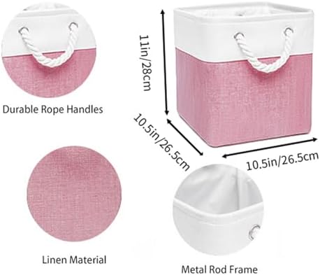 Cube Storage Bins, Collapsible Fabric Storage Cubes Bins, 11 Inch Cube Storage - Image 4