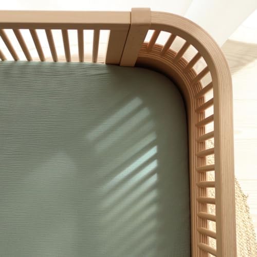 Crib Sheets, 100% Organic Cotton Muslin, Fitted 28"x52" Standard - Image 6