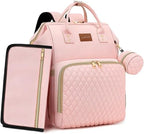ROSEGIN Pink Diaper Bag Backpack by ROSEGIN