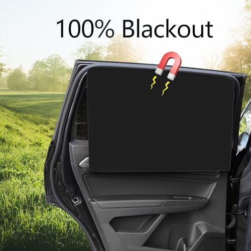 Ovege Blackout Car Window Curtains 4pcs Magnetic Privacy - Image 3