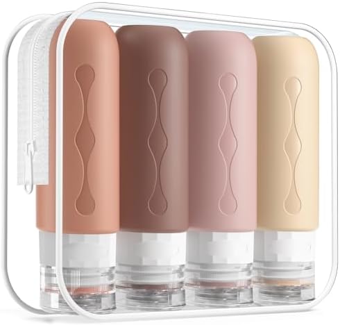 Gemice Travel Bottles for Toiletries, Tsa Approved, Travel Size Containers by GemiceBeautyTools