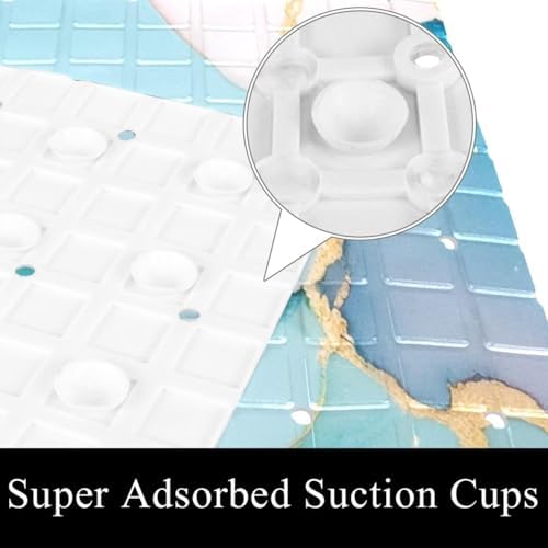 Bath Tub Shower Mat, Washable Bathtub Floor Mats, Suction Cups and Drain Holes - Image 3