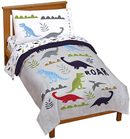 Trend Collector Dinosaur Toddler Comforter Set 4 Piece Bedding by JayFranco