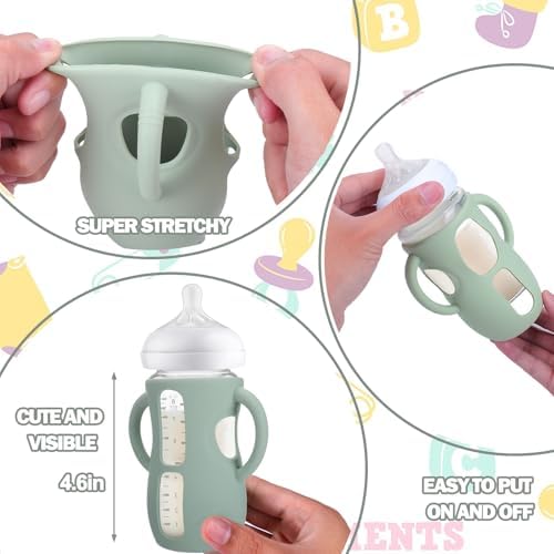 BUSOHA 3 Pack Silicone Sleeves for Avent Natural Glass Baby Bottles - Image 4