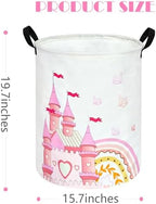 MAIZMZ Pink Castle Storage Bins Organizer Toy Box Laundry Basket Large Canvas - Image 7