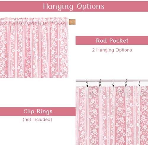ASPMIZ Pink Kitchen Curtains Double Layer Curtains - Image 6