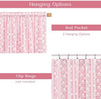 ASPMIZ Pink Kitchen Curtains Double Layer Curtains - Image 6