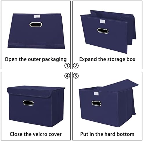 Linen Fabric Foldable Collapsible Storage Cube Bin Organizer Basket Fabric - Image 6