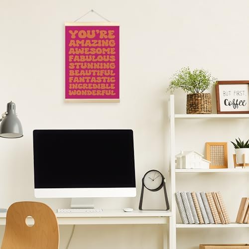 TLESKE Orange and Pink Retro Inspirational Poster Hanger Frame, Hot Pink Trendy - Image 5