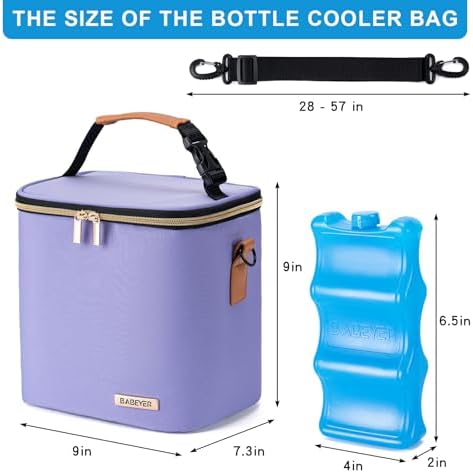 Breastmilk Cooler Bag with Ice Pack Fits 6 Baby Bottles Up to 9 Ounce, Baby - Image 5