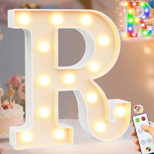 Pooqla LED Light Up Letters, Warm White and Colorful Lighted Marquee Letters by Pooqla