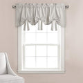 Lush Decor Melody Bow Valance Curtain 52" W x 18" L +3" Light Gray by LushDecor