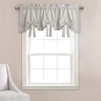 Lush Decor Melody Bow Valance Curtain 52" W x 18" L +3" Light Gray by LushDecor