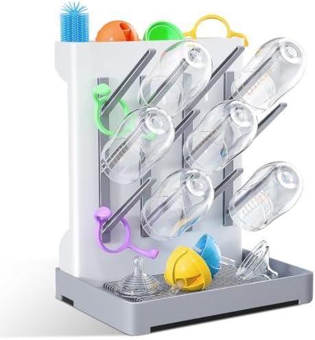 Baby Bottle Drying Rack: Vertical Space Saving Large Bottles Holder by WillMall