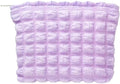 Flat Makeup Bag for Women, Zipper Cosmetic Pouch for Purse, Bubble Purple by PAZIMIIK