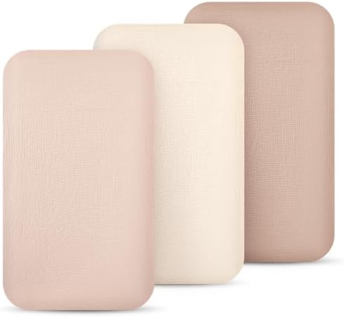 lulumoon Muslin Bassinet Sheets 3Pack: Fitted Most Bedside Sleeper Mattress by Lulumoon