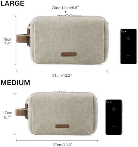 BAGSMART Toiletry Bag for Men, Canvas Travel Toiletry Organizer Dopp Kit - Image 6